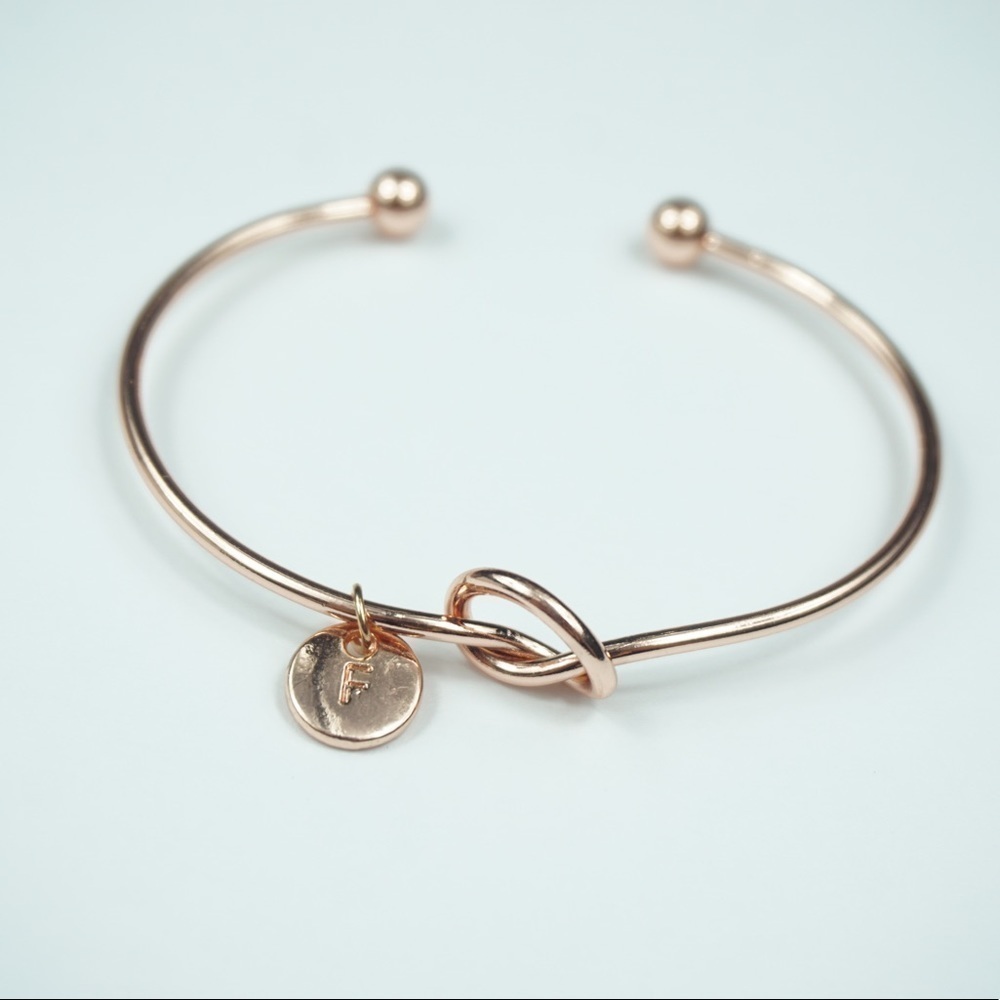 Tie The Knot Rose Gold F Gift Bridesmaids Bracelet